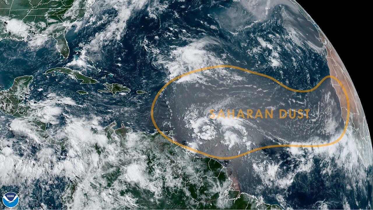 saharan dust in the caribbean, photo credit NOAA